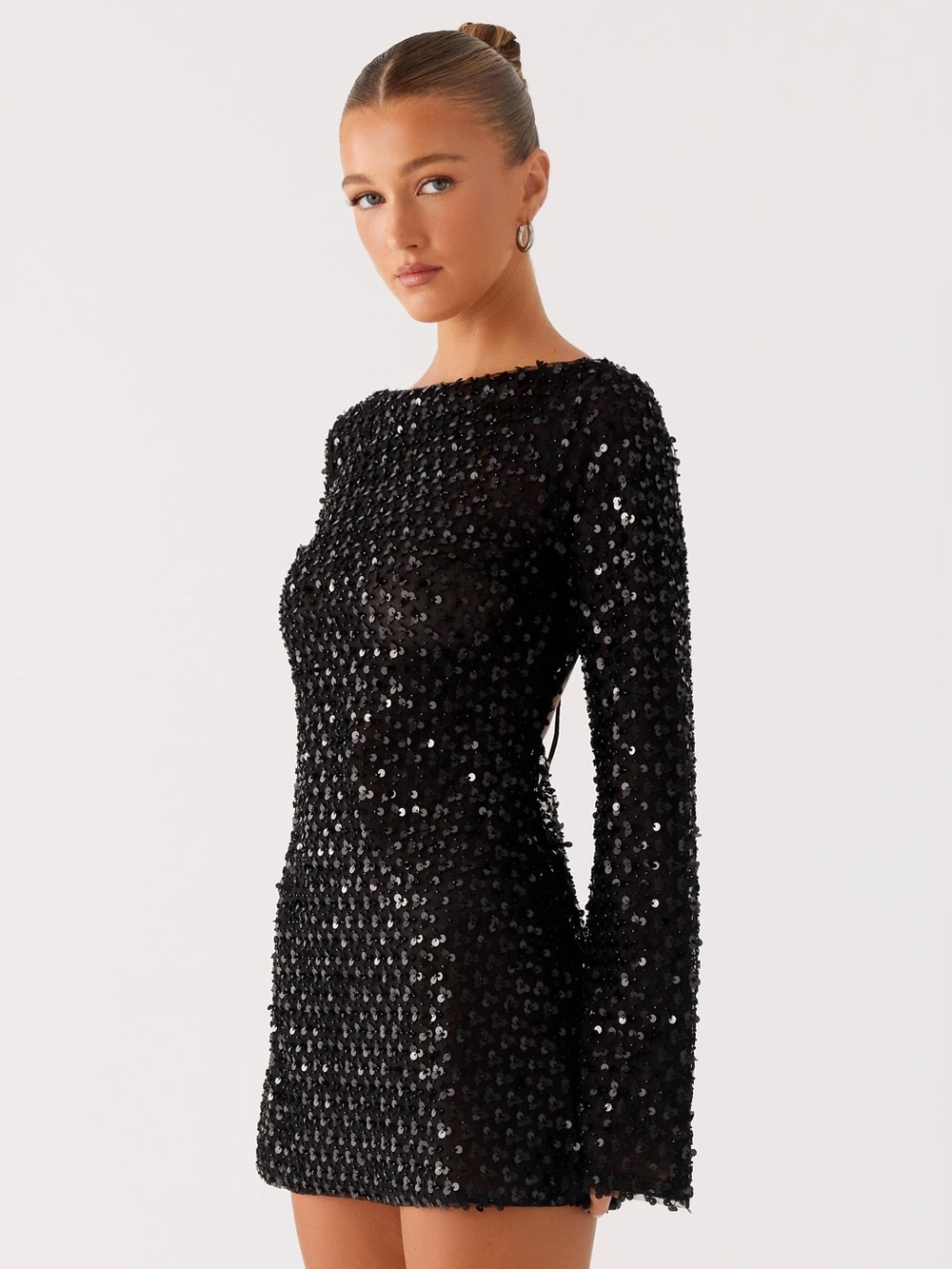 NWT Peppermayo Edessa Sequin Mini Dress Black